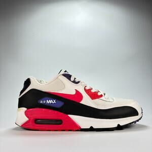 Nike Air Max 90 White Black Lace Up Comfort Running Shoes AJ1285-106 Men's Sz 10